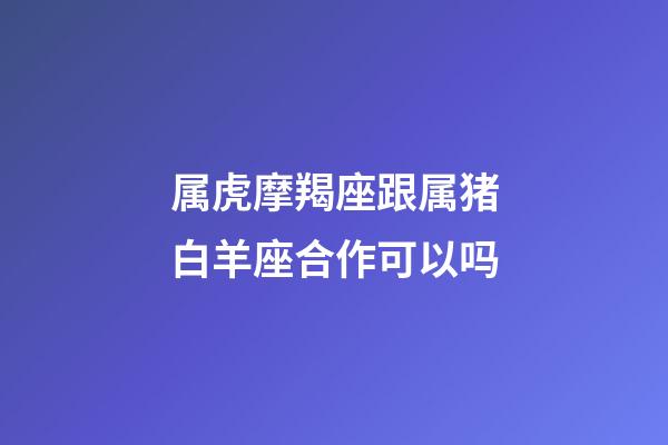 属虎摩羯座跟属猪白羊座合作可以吗-第1张-星座运势-玄机派