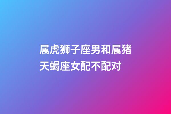 属虎狮子座男和属猪天蝎座女配不配对-第1张-星座运势-玄机派