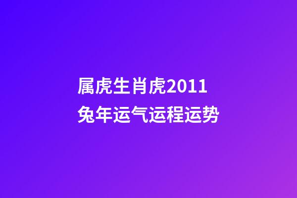 属虎生肖虎2011兔年运气运程运势