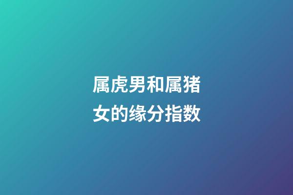 属虎男和属猪女的缘分指数