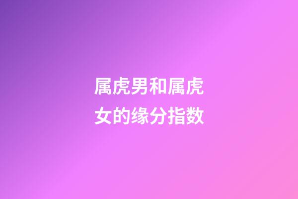 属虎男和属虎女的缘分指数