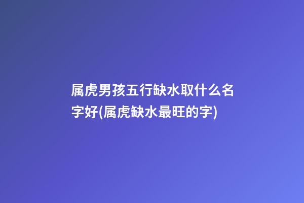 属虎男孩五行缺水取什么名字好(属虎缺水最旺的字)