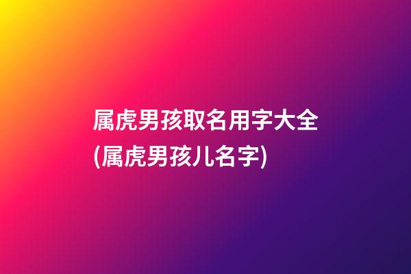 属虎男孩取名用字大全(属虎男孩儿名字)