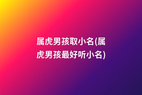 属虎男孩取小名(属虎男孩最好听小名)