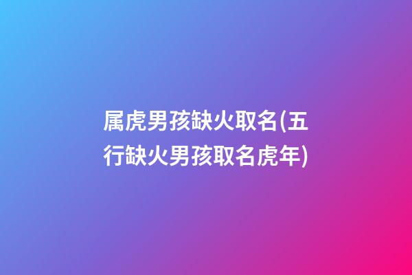 属虎男孩缺火取名(五行缺火男孩取名虎年)