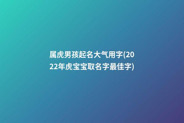 属虎男孩起名大气用字(2022年虎宝宝取名字最佳字)