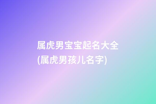 属虎男宝宝起名大全(属虎男孩儿名字)