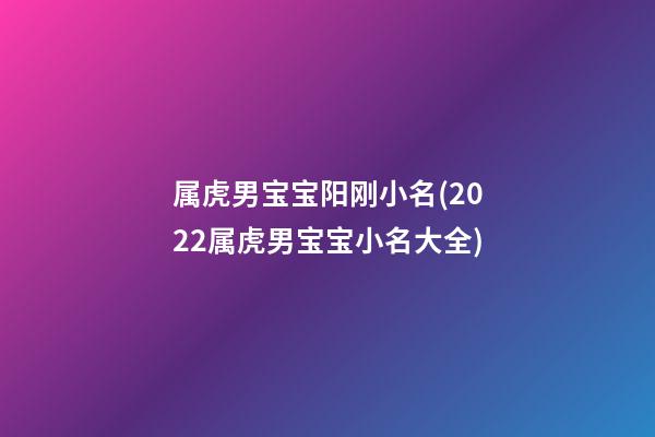 属虎男宝宝阳刚小名(2022属虎男宝宝小名大全)