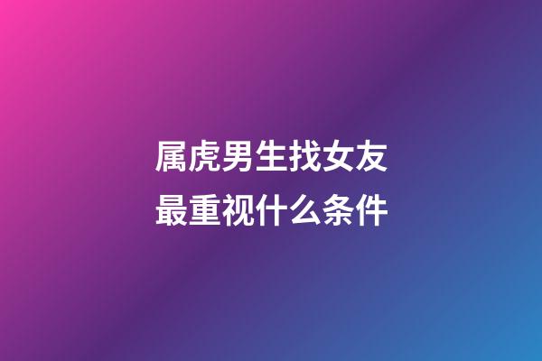 属虎男生找女友最重视什么条件