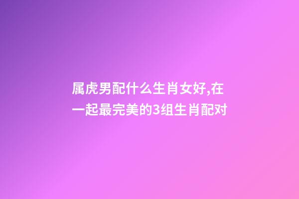 属虎男配什么生肖女好,在一起最完美的3组生肖配对-第1张-观点-玄机派