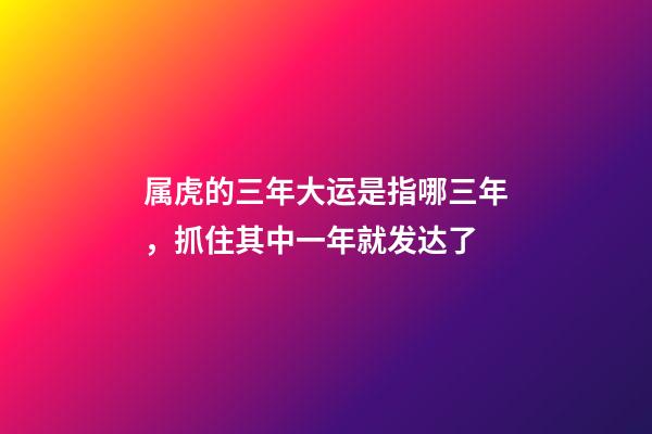 属虎的三年大运是指哪三年，抓住其中一年就发达了