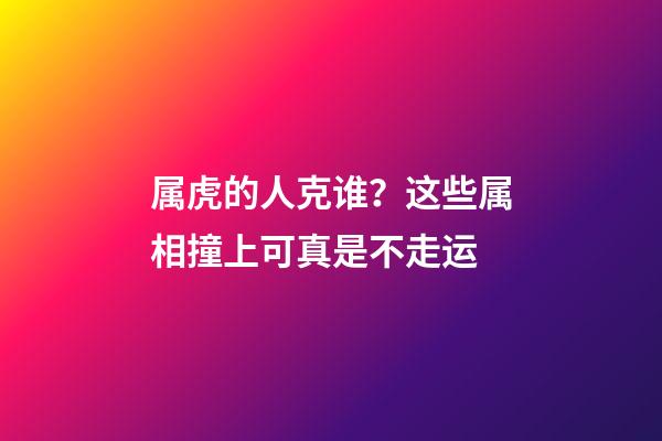 属虎的人克谁？这些属相撞上可真是不走运