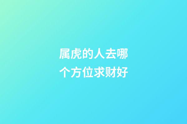 属虎的人去哪个方位求财好