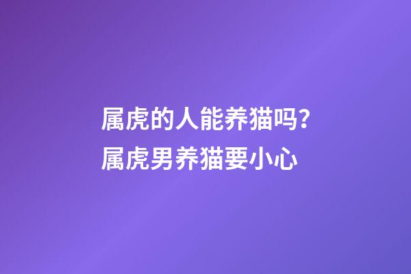属虎的人能养猫吗？属虎男养猫要小心