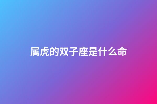 属虎的双子座是什么命-第1张-星座运势-玄机派