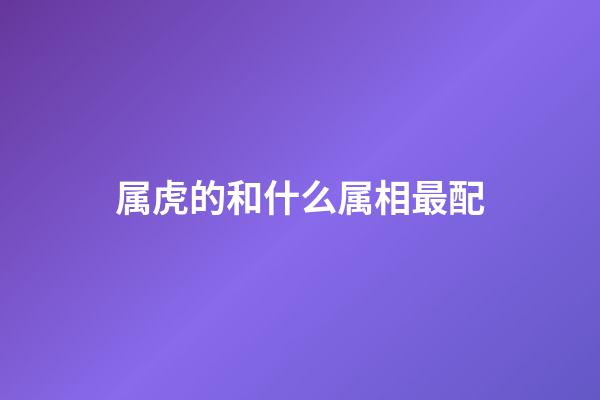 属虎的和什么属相最配（虎与什么属相最好）-第1张-星座运势-玄机派