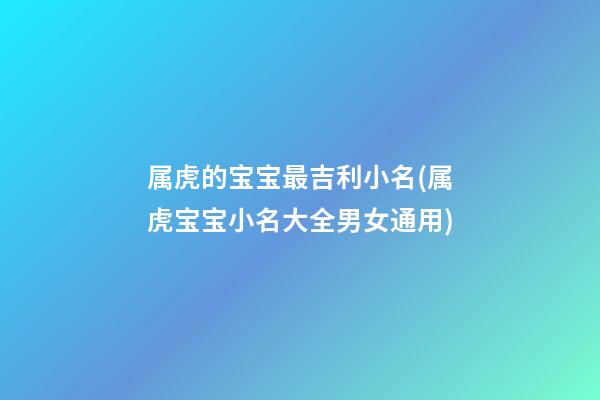 属虎的宝宝最吉利小名(属虎宝宝小名大全男女通用)