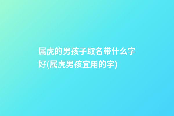 属虎的男孩子取名带什么字好(属虎男孩宜用的字)
