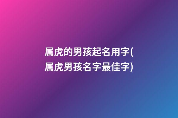 属虎的男孩起名用字(属虎男孩名字最佳字)