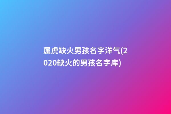 属虎缺火男孩名字洋气(2020缺火的男孩名字库)