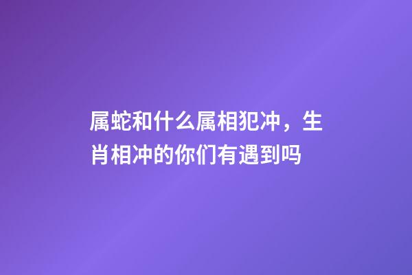 属蛇和什么属相犯冲，生肖相冲的你们有遇到吗-第1张-观点-玄机派