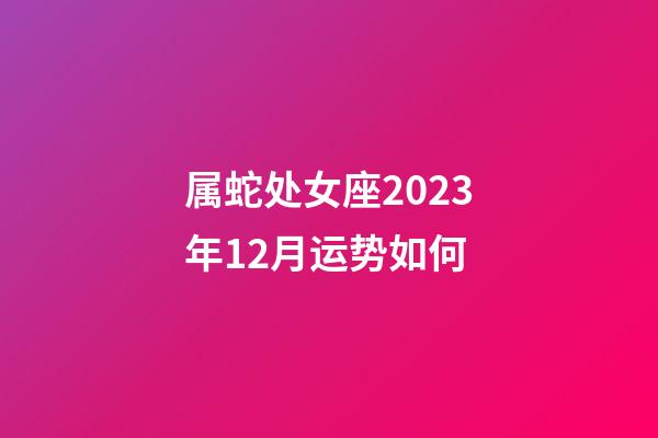 属蛇处女座2023年12月运势如何-第1张-星座运势-玄机派