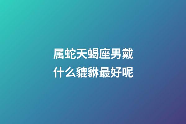 属蛇天蝎座男戴什么貔貅最好呢-第1张-星座运势-玄机派