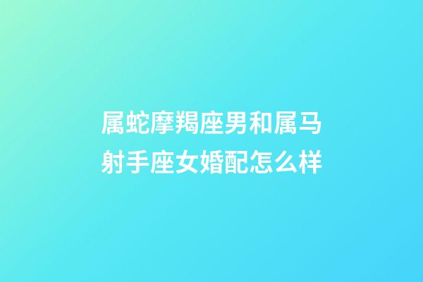 属蛇摩羯座男和属马射手座女婚配怎么样-第1张-星座运势-玄机派