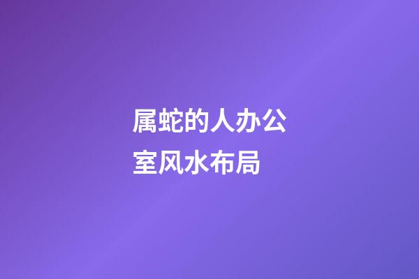 属蛇的人办公室风水布局