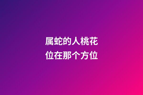 属蛇的人桃花位在那个方位