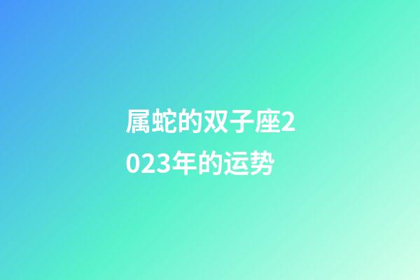属蛇的双子座2023年的运势-第1张-星座运势-玄机派