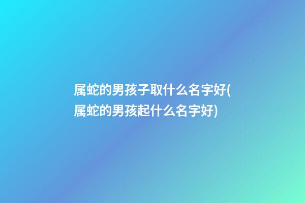 属蛇的男孩子取什么名字好(属蛇的男孩起什么名字好)