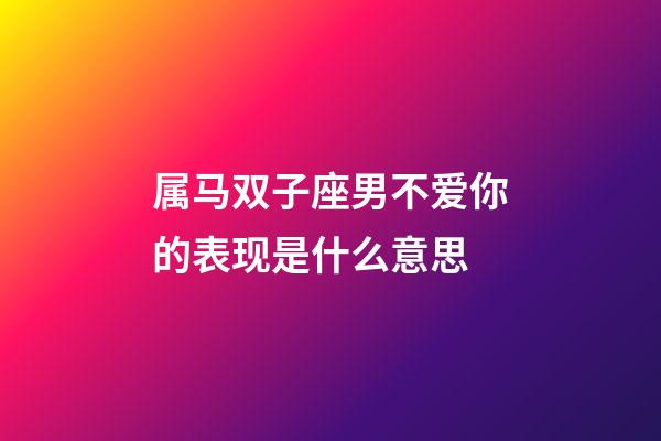 属马双子座男不爱你的表现是什么意思-第1张-星座运势-玄机派