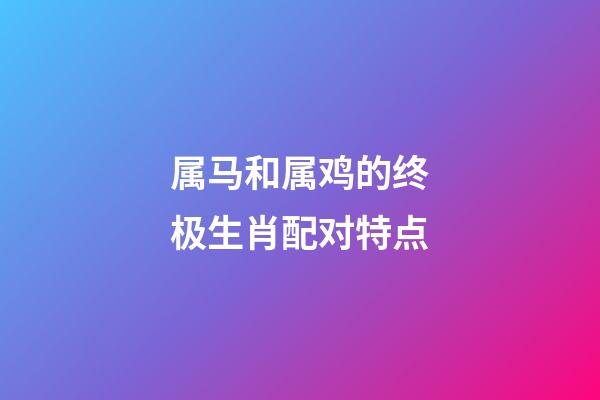 属马和属鸡的终极生肖配对特点