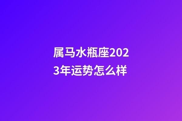 属马水瓶座2023年运势怎么样-第1张-星座运势-玄机派