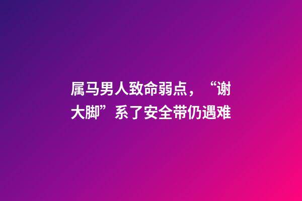 属马男人致命弱点，“谢大脚”系了安全带仍遇难-第1张-观点-玄机派