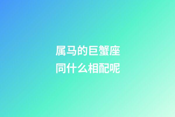 属马的巨蟹座同什么相配呢-第1张-星座运势-玄机派