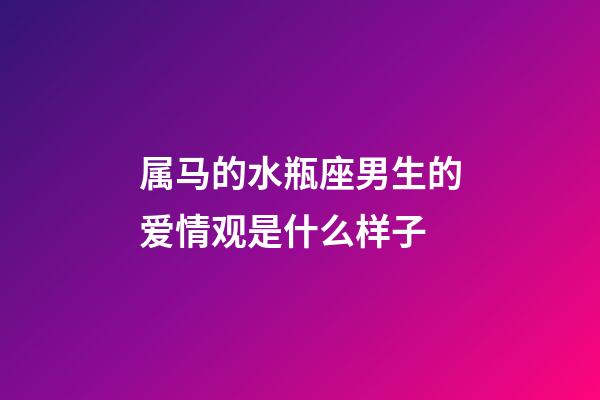 属马的水瓶座男生的爱情观是什么样子-第1张-星座运势-玄机派