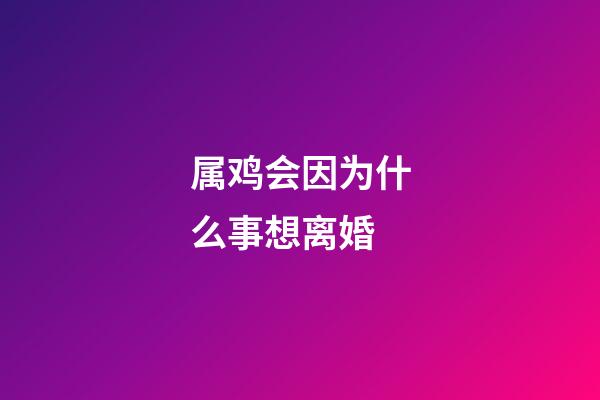 属鸡会因为什么事想离婚
