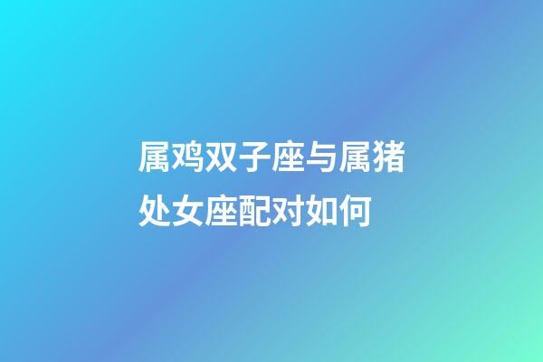 属鸡双子座与属猪处女座配对如何-第1张-星座运势-玄机派