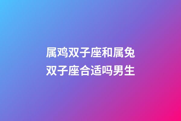 属鸡双子座和属兔双子座合适吗男生-第1张-星座运势-玄机派