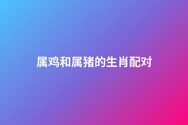 属鸡和属猪的生肖配对
