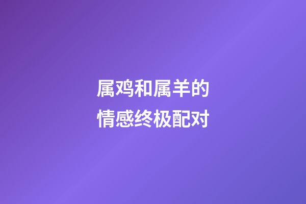 属鸡和属羊的情感终极配对