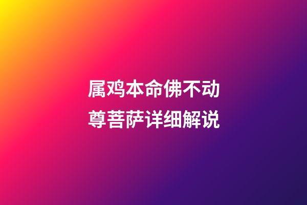 属鸡本命佛不动尊菩萨详细解说