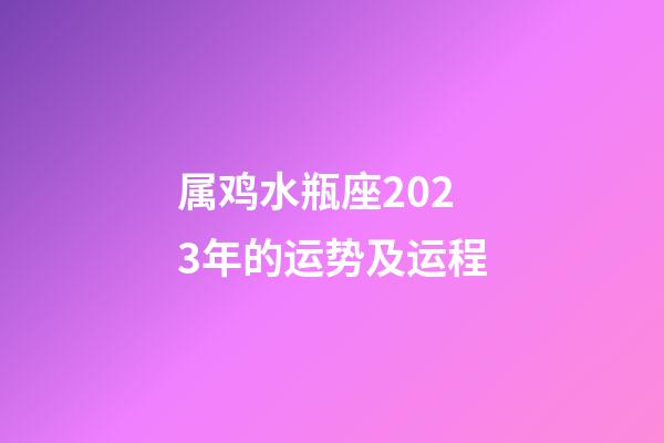 属鸡水瓶座2023年的运势及运程-第1张-星座运势-玄机派