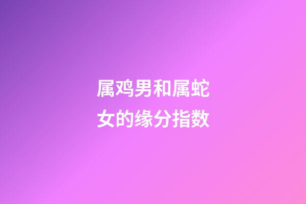 属鸡男和属蛇女的缘分指数