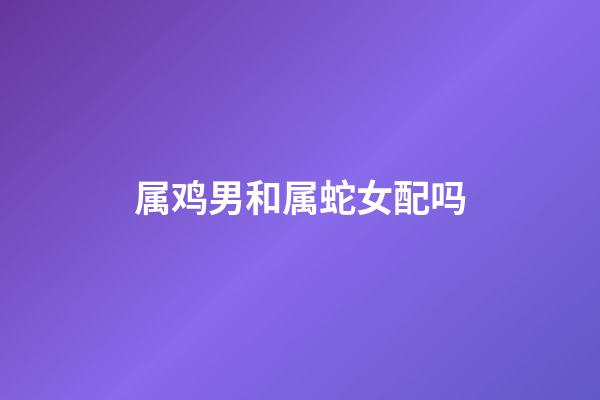 属鸡男和属蛇女配吗