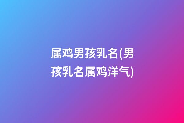 属鸡男孩乳名(男孩乳名属鸡洋气)