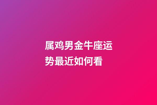 属鸡男金牛座运势最近如何看-第1张-星座运势-玄机派