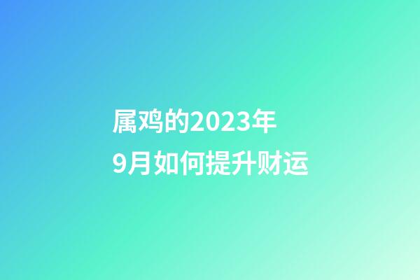 属鸡的2023年9月如何提升财运